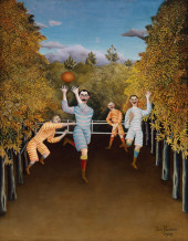 Henri Rousseau, The Football Players, 1908. Oil on canvas, 39 1/2 x 31 5/8 inches (100.3 x 80.3 cm)