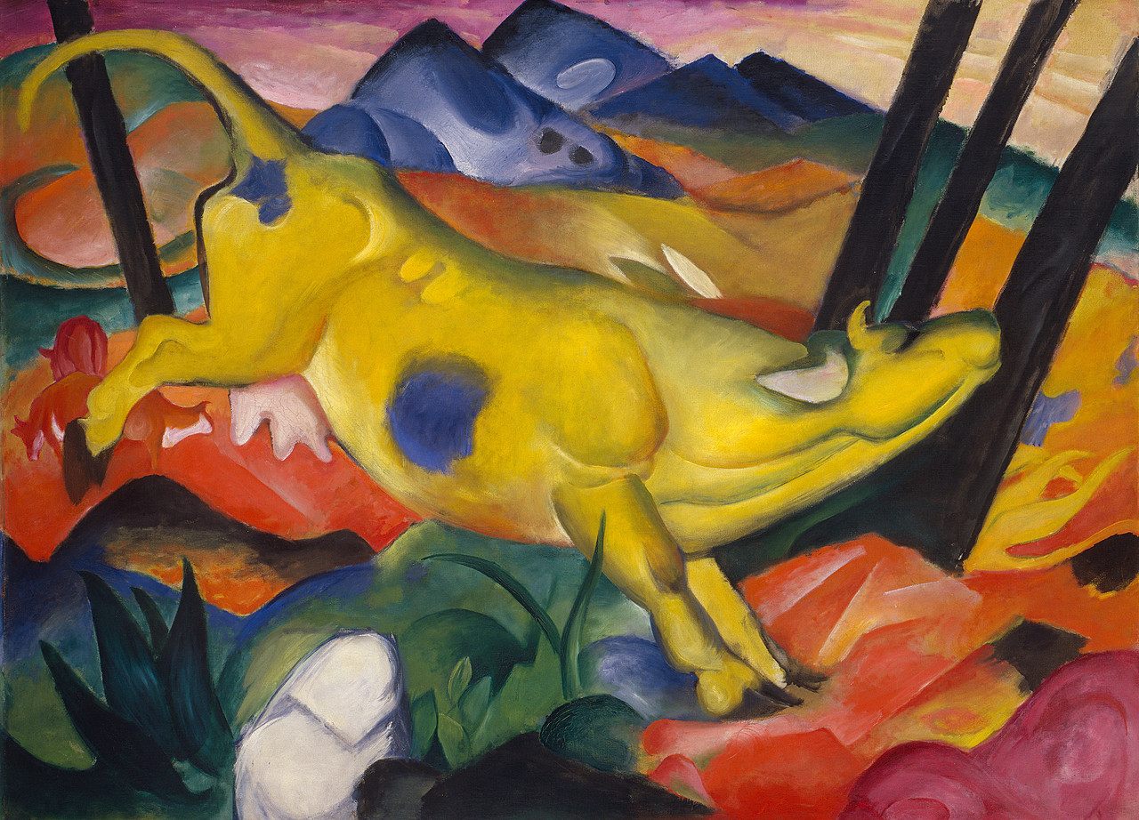 Zerbino 1art1 'Franz Marc - La Volpe Blu E Nera' 60x40 Cm | Tappeto Ingresso Antiscivolo Lavabile