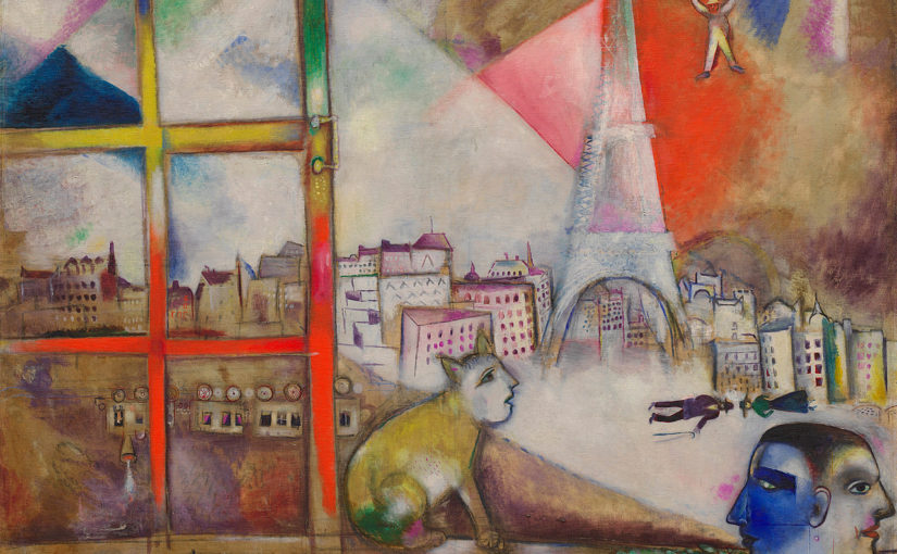 Marc Chagall, Paris through the Window, 1913. Oil on canvas, 53 9/16 x 55 7/8 inches (136 x 141.9 cm)