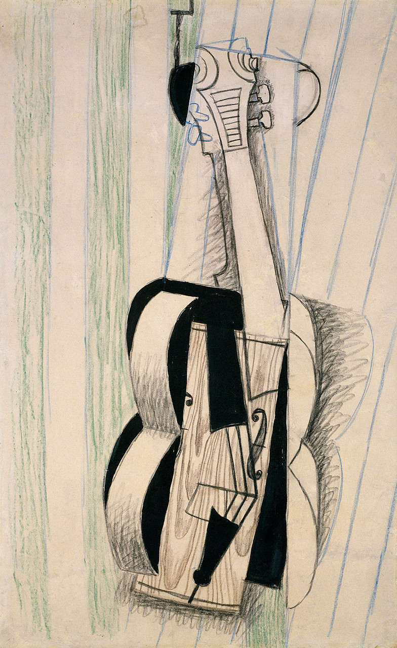 Violin hanging on the on sale wall