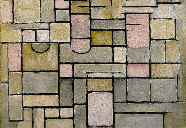 Piet Mondrian, Composition 8, 1914. Oil on canvas, 37 1/4 x 22 (94.6 x 55.9)