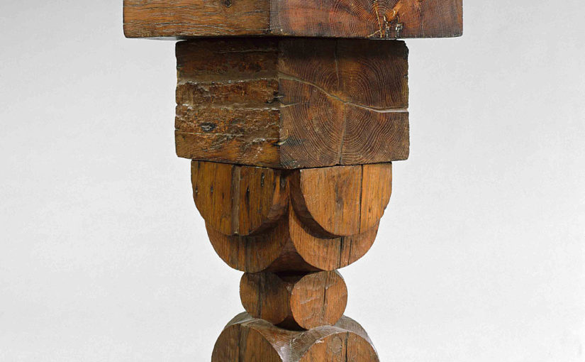 Constantin Brancusi, Oak base, 1920. Oak, 39 1/4 x 18 1/2 x 18 5/8 inches (99.7 x 47 x 47.3 cm)