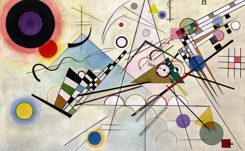 Vasily Kandinsky, Composition 8, July 1923. Oil on canvas, 55 1/4 x 79 inches (140.3 x 200.7 cm)