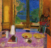 Pierre Bonnard, Dining Room on the Garden, 1934–35. Oil on canvas, 50 x 53 1/4 inches (126.8 x 135.3 cm)