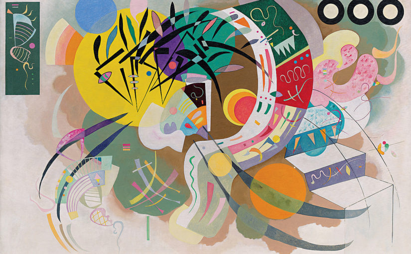 Vasily Kandinsky, Dominant Curve, April 1936. Oil on canvas, 50 7/8 x 76 1/2 inches (129.2 x 194.3 cm)