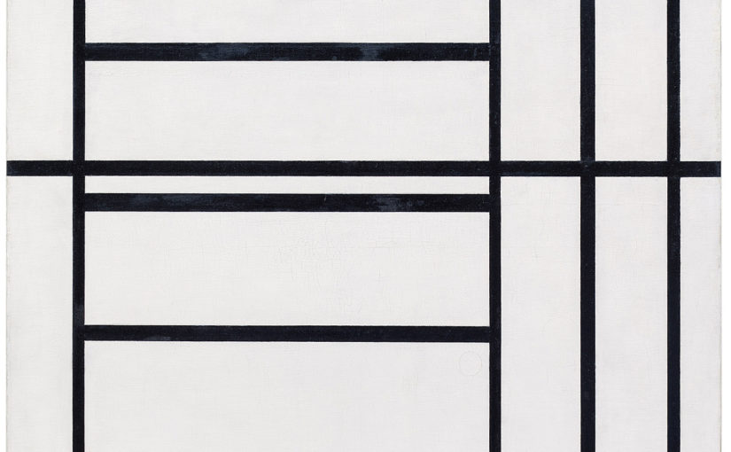 Piet Mondrian, Composition No. 1 with Grey and Red 1938 / Composition with Red 1939, 1938–39. Oil on canvas, mounted on wood support, canvas: 41 7/16 x 40 5/16 inches (105.2 x 102.3 cm); mount: 43 x 41 3/4 x 1 inches (109.1 x 106 x 2.5 cm)