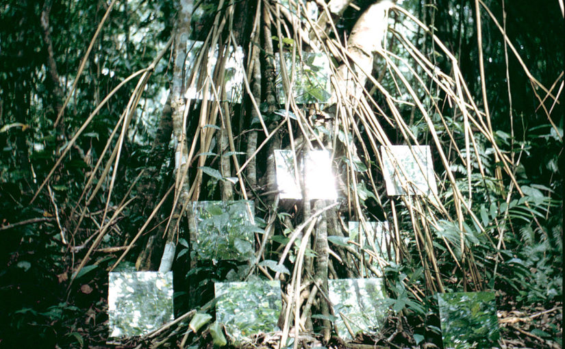 Robert Smithson, Yucatan Mirror Displacements (1–9), 1969. Nine chromogenic prints from chromogenic slides (126 format), 24 x 24 inches (61 x 61 cm) each