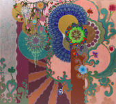 Beatriz Milhazes, As quatro estações (The Four Seasons), 1997. Acrylic on canvas, 101 1/2 x 112 1/8 inches (257.8 x 284.8 cm)