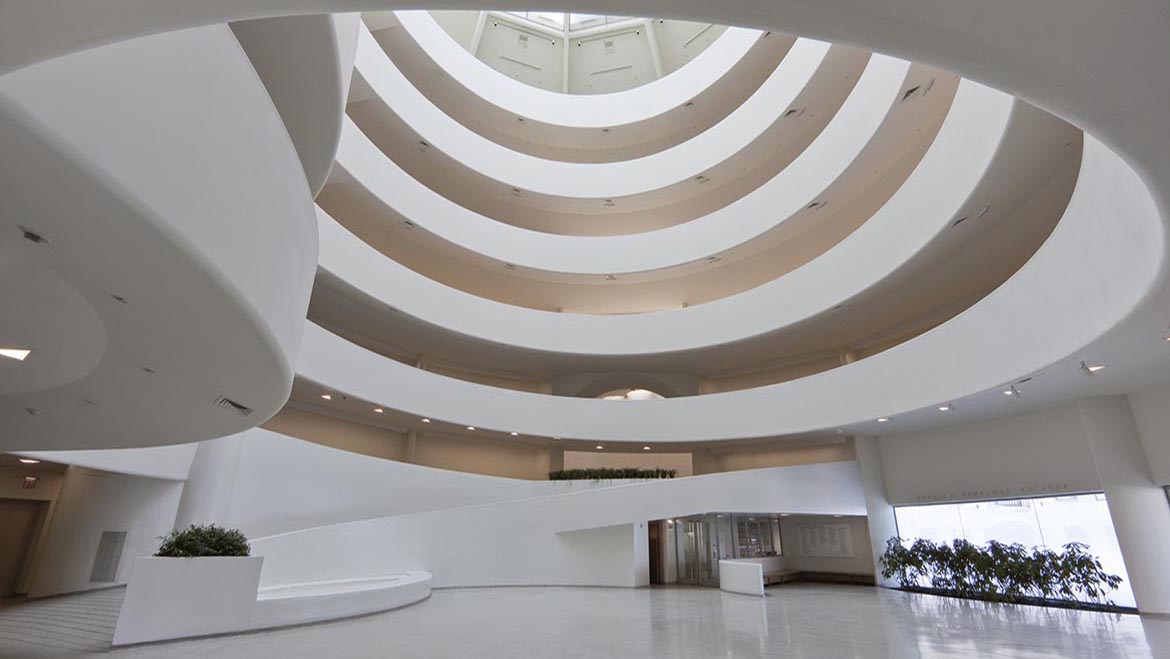 Interior of the Solomon R. Guggenheim Museum, New York.