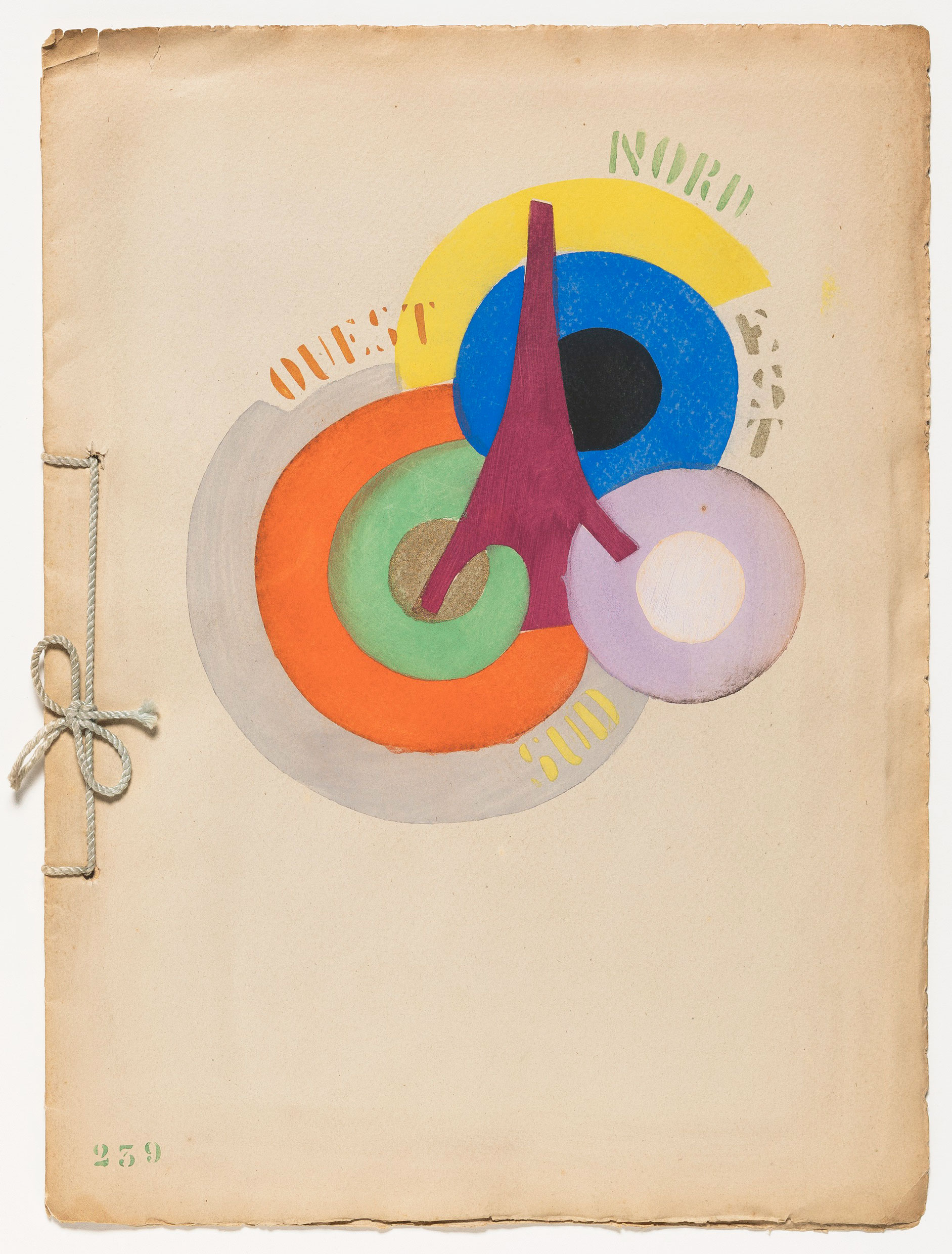 La portada de Robert Delaunay para Tour Eiffel (1918) de Vicente Huidobro, en las colecciones especiales de la Biblioteca Guggenheim.  Foto: Kristopher McKay