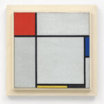 A square composed of red, yellow, blue, and white squares with black borders.