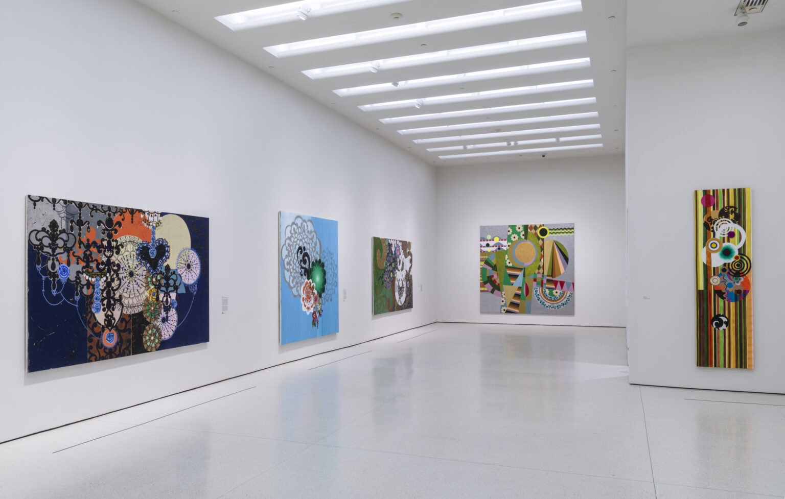 Installation view of Beatriz Milhazes: Rigor and Beauty
